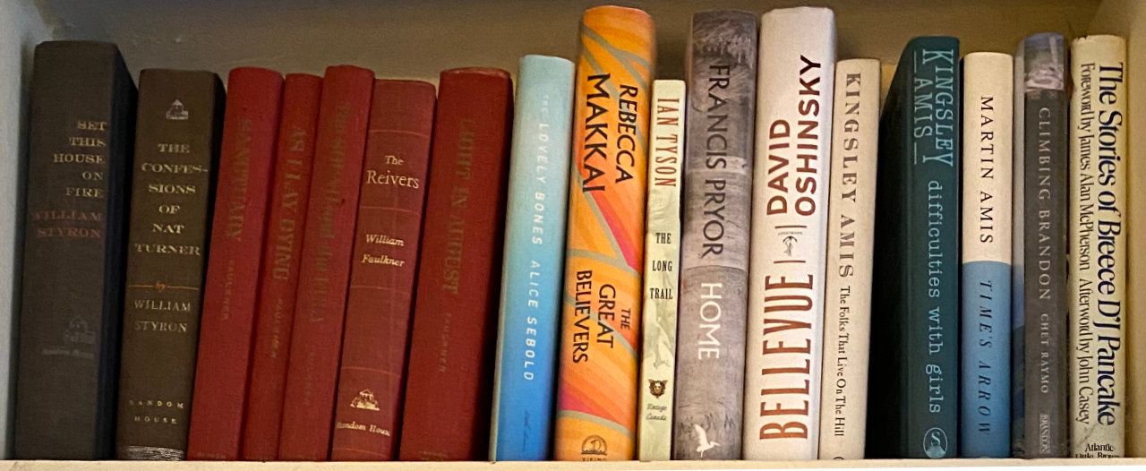 Photo of shelf D1 in the Left bookcase at Garden (top shelf)
