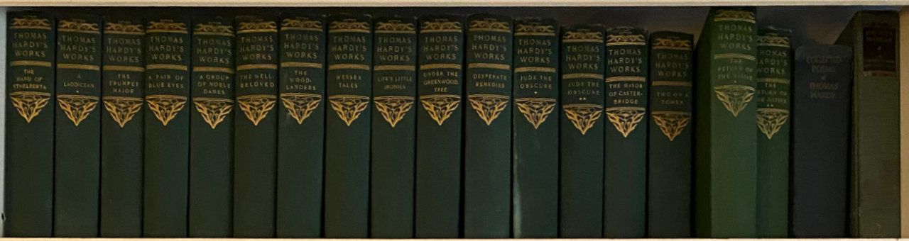 Photo of shelf E1 in the Middle bookcase at Garden (top shelf)