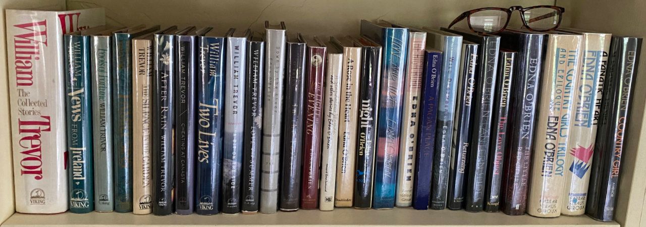 Photo of shelf E4 in the Middle bookcase at Garden (fourth shelf from top)