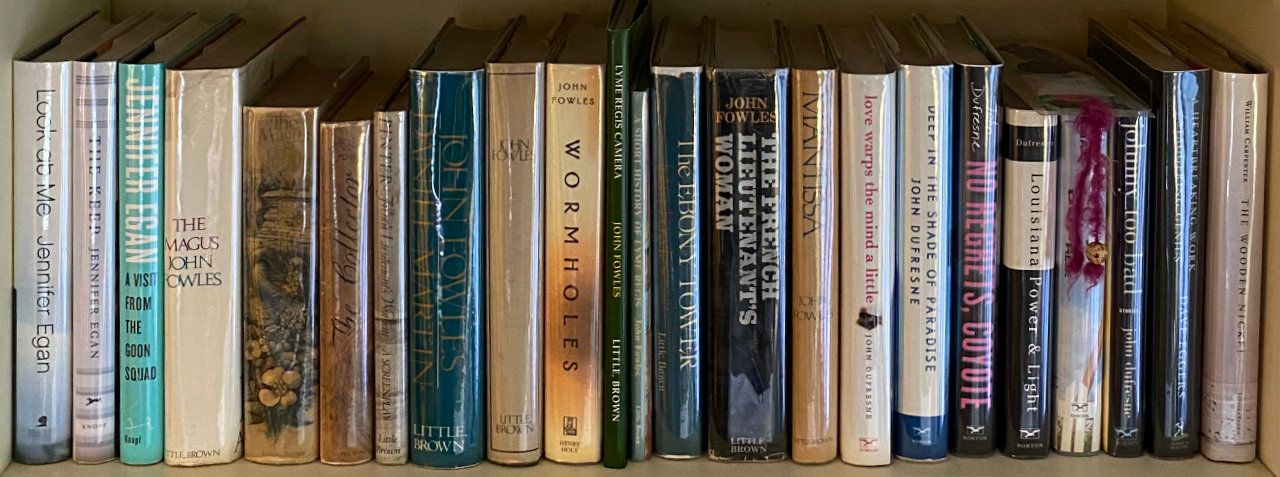 Photo of shelf F3 in the Right bookcase at Garden (third shelf from top)