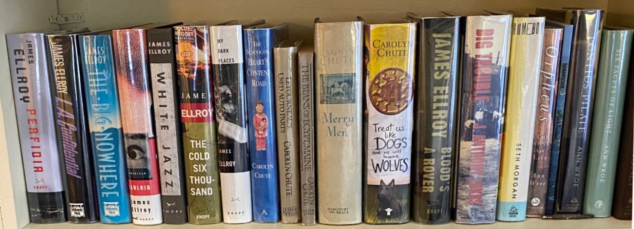Photo of shelf F5 in the Right bookcase at Garden (second shelf from bottom)